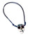 Hand Painted Skull Necklace with Butterflies 'Blue Butterfly Calavera'