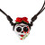 Skull Pendant Necklace on Adjustable Cord 'Romantic Calavera'