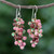Hand Crafted Quartz and Agate Dangle Earrings 'Dionysus in Pink'
