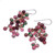 Hand Crafted Quartz and Agate Dangle Earrings 'Dionysus in Pink'
