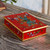 Andean Reverse-Painted Glass Dragonfly Box in Red 'Red Dragonfly Days'