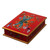 Andean Reverse-Painted Glass Dragonfly Box in Red 'Red Dragonfly Days'