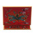 Andean Reverse-Painted Glass Dragonfly Box in Red 'Red Dragonfly Days'