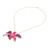 Gold-Plated Orchid Petal Pendant Necklace and Brooch 'Orchid Magic in Red'