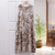 Sleeveless Cotton Maxi Dress with Floral Motif 'Botanical Impression'