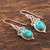 Hand Crafted Sterling Silver Dangle Earrings from India 'Classic Duo'
