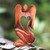 Hand Carved Suar Wood Angel Sculpture 'Angelic Rhythm'