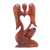 Hand Carved Suar Wood Angel Sculpture 'Angelic Rhythm'