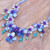 Hand Crafted Lapis Lazuli and Agate Statement Necklace 'Flower Bed in Blue'