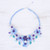 Hand Crafted Lapis Lazuli and Agate Statement Necklace 'Flower Bed in Blue'