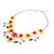 Hand Threaded Carnelian and Agate Statement Necklace 'Flower Bed in Orange'