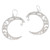Crescent Moon Cultured Pearl Dangle Earrings 'Crescent Couple'
