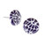 Blue and White Ceramic Talavera Style Floral Button Earrings 'Blue Puebla Blossoms'