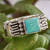 Men's Taxco Sterling Silver and Natural Turquoise Ring 'Tulum Fortress'