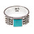 Men's Taxco Sterling Silver and Natural Turquoise Ring 'Tulum Fortress'