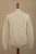 Solid Ivory Pima Cotton Crew Neck Men's Sweater from Peru 'Casual Style in Ivory'