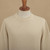Solid Ivory Pima Cotton Crew Neck Men's Sweater from Peru 'Casual Style in Ivory'