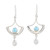 Larimar and Rainbow Moonstone Dangle Earrings 'Sky Chandelier'