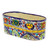 Talavera Style Ceramic Oval Pot from Mexico 'Garden Bliss'