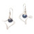 Blue Cultured Pearl and Sterling Silver Dangle Earrings 'Bluest Depths'