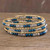 Beaded Wrap Bracelet in Blue and Gold 'Sunlight and Sea'