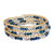 Beaded Wrap Bracelet in Blue and Gold 'Sunlight and Sea'