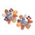 Quartz and Cultured Pearl Cluster Clip-On Earrings 'Solaris in Orange'