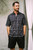 Hand Crafted Men's Grey and Black Ikat Shirt 'Grey Patra'