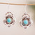 Ornate Turquoise Dangle Earrings from Mexico 'Florid'