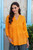 Embroidered Orange Viscose Button Front Tunic from India 'Enchanted Garden Marigold'