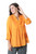 Embroidered Orange Viscose Button Front Tunic from India 'Enchanted Garden Marigold'