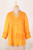 Embroidered Orange Viscose Button Front Tunic from India 'Enchanted Garden Marigold'