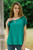 Green Short-Sleeved Rayon Blouse 'Timeless Tee in Green'