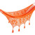 Orange Macrame Style Cotton Hammock from Mexico Triple 'Mirage in Orange'