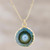 Gold-Plated Green Solar Quartz Pendant Necklace 'Mystic Power'