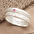 Sterling Silver Stacking Rings Set of 4 'Pink Slip in Silver'