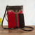 Llama-Themed Red and Black Suede Leather Sling from Peru' 'Cusco Llama'