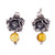 Cacti Flower Amber Drop Earrings from Mexico 'Golden Desert'