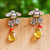 Bee-Themed Amber Dangle Earrings from Mexico 'Golden Bees'