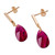 14k Gold-Plated Pink Swarovski Dangle Earrings from Mexico 'Berry Drops'