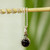Taxco Silver Necklace with Obsidian Pendant from Mexico 'Night Elegance'
