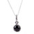 Taxco Silver Necklace with Obsidian Pendant from Mexico 'Night Elegance'