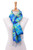 Fringed Tie-Dyed Silk Scarf 'Smiling Sea'