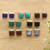 Hand Crafted Square Stud Earrings Set of 7 'Dazzling Squares'
