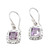 Amethyst and Sterling Silver Dangle Earrings from Bali 'Midday Dip'