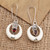 Handmade Garnet and Sterling Silver Dangle Earrings 'Bright Crescent'