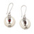 Handmade Garnet and Sterling Silver Dangle Earrings 'Bright Crescent'