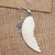 Garnet and Sterling Silver Angel Wing Pendant Necklace 'Pale Angel'