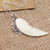 Garnet and Sterling Silver Angel Wing Pendant Necklace 'Pale Angel'