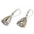 Handmade Gold-Accented Sterling Silver Dangle Earrings 'Rising Pyramid'